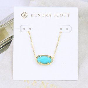 Kendra Scott Elisa Turquoise Magnesite Necklace Gold Plated